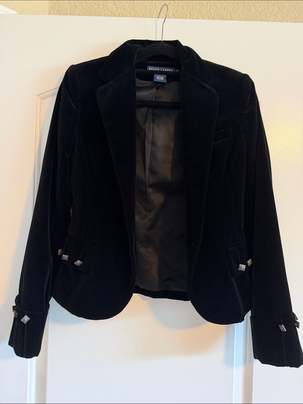 Ralph Lauren Black Velvet Tailored Blazer